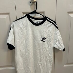 Adidas White and Black Short Sleeve Tee